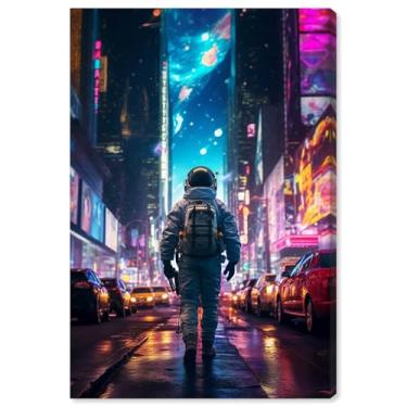 Imagem de Notori Art Tela Astronauta na Cidade Arte Astronauta Moderna, Galeria Embrulhada, 25,4 cm x 38,1 cm