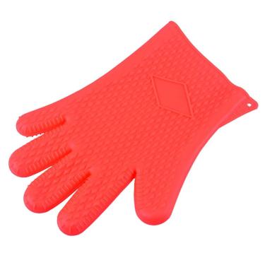 Imagem de Luvas de silicone resistentes ao calor 200g para forno e panificação, vermelhas