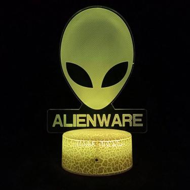 Imagem de Luz noturna Alienware 3D Lâmpada de mesa decorativa E-acrílico