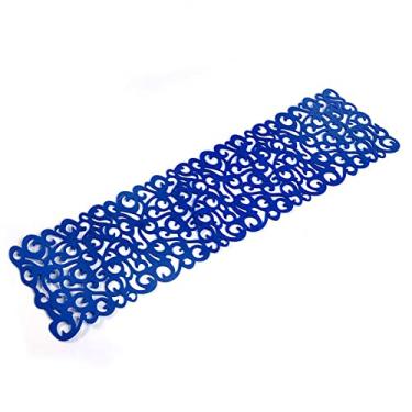 Imagem de ZAWELIYO Corredor de Mesa de Feltro, Jogo Americano de Mesa Com Design Floral a Céu Aberto para Decoração de Jantar, Decoração de Casa, Decorações Domésticas (Azul real)