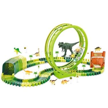 Imagem de Pista Parque Dos Dinossauros 119 Peças Com Carrinho Dm Toys