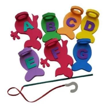 Imagem de Jogo Pedagógico Pescaria De Números E Letras Em E.V.A 38 Pç - Criativa