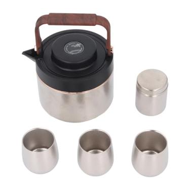 Imagem de Generic Conjunto de Bule Pure Ti para Chás de Folhas Soltas Em Flor, Bule de chá à Prova de Ferrugem de 1000ml Com Infusor e Alça à Prova de Calor Copos de 120ml Vasilha de 200ml