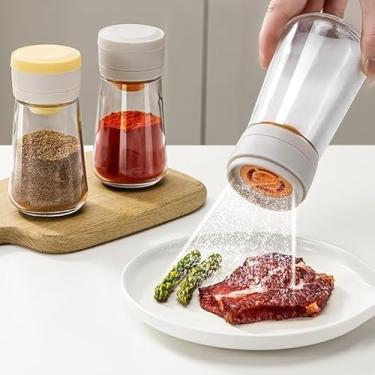 Imagem de Frascos de vidro para temperos de 220 ml com tampas herméticas – Recipientes de armazenamento de temperos de cozinha para açúcar, sal, ervas e especiarias, à prova d'água e à prova de vazamento (tampa