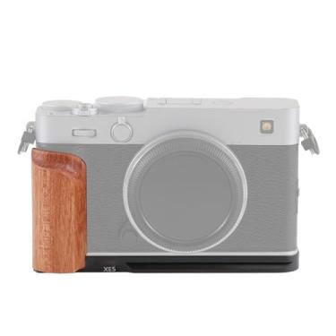 Imagem de Sanpyl Punho de Mão Em Forma de L para Câmera XE5, Suporte Em L de Liga de Alumínio Com Alça de Madeira, Furo Roscado de 1/4 pol. Integrado e Interface de Parafuso Fixo (Preto)