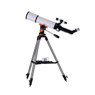 Imagem de pcagfaajmh Telescópio para adultos crianças iniciantes 80 mm abertura 500 mm telescópio refrator astronômico BAK4 prisma FMC telescópio para astronomia com adaptador de smartphone e tripé para