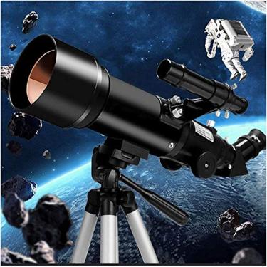 Imagem de Telescópio astronômico básico para iniciantes em astronomia infantil telescópio 70 mm abertura 400 mm montagem telescópio refrator (cor: pacote 3) (pacote 1)