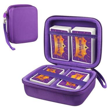 Imagem de ZORETCO 300+ Game Card Storage Box, Collectible Trading Card Storage Holder Compatible with UNO/MTG/YuGiOh/TCG, Sports Card and Baseball Cards Playing Card Box, Purple (Case Only)