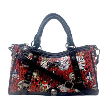 Imagem de ED HARDY Bolsa feminina pequena Hazel, Vermelho/preto, One Size