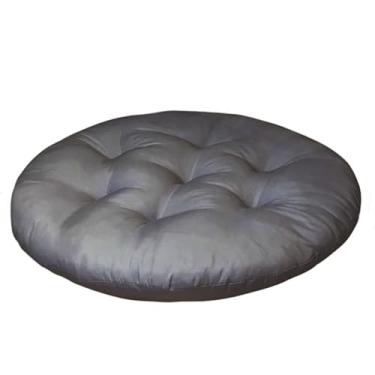 Imagem de Almofada Para Cadeira Redonda 80x80 cm Com Futon Para Decoração Cadeira Sofá Quarto (Grafite)
