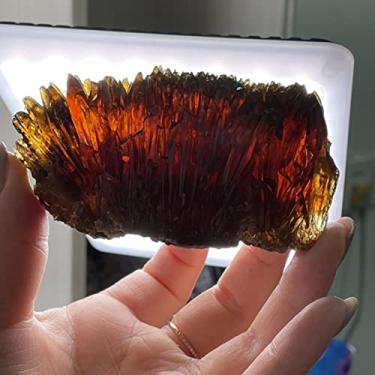 Imagem de Cristal natural áspero amarelo âmbar calcita pedra crua cristal coleção de pedras preciosas espécimes pedra decoração de casa (cor: No.227)