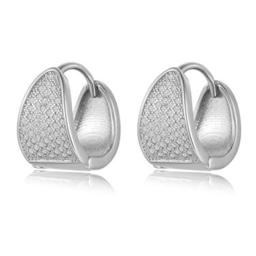 Imagem de LOMISS BRINCO ARGOLA OVAL FOLHEADO A OURO 18K ZIRCÔNIA CRAVEJADA (PRATA, PEQUENO)