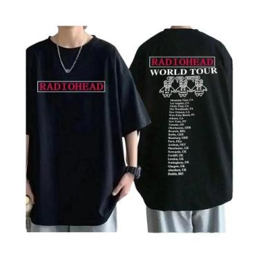 Imagem de Camiseta Vintage Oversize De Rock Band Radiohead Para Homens, 100% Alg