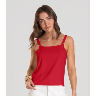 Imagem de Regata Feminina em Tecido de Viscose Dianna Vermelho, M, Vermelho