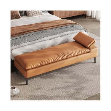 Imagem de Banqueta de cabeceira para quarto moderno de alta qualidade para sofá de vestiário, sala de estar, decoração (laranja)