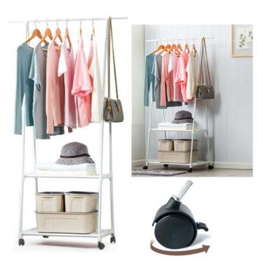 Imagem de Arara Guarda Roupas Sapatos Cabideiro Sapateira Organizadora Com Roda 