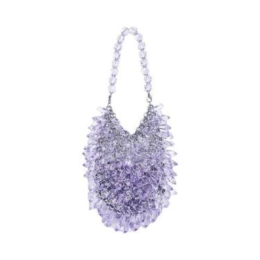 Imagem de Bolsa De Mão Feminina Pequena Com Contas De Acrílico Feitas À Mão, For