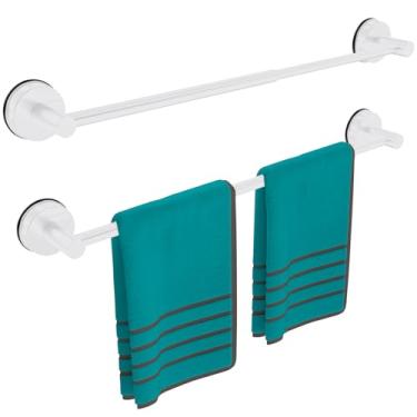 Imagem de Toalheiro para parede de banheiro, toalheiro ajustável de 36 a 61 cm para banheiro montado na parede, suporte de toalha para porta de chuveiro de vidro, itens essenciais de vestuário, decoração de