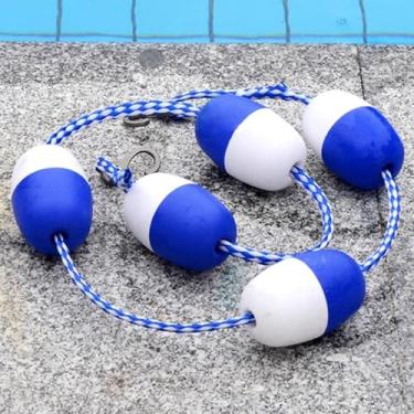 Imagem de Corda de pista de piscina de 3 m 6 m 9 m com flutuadores e ganchos, divisor de segurança flutuante, linha de barreira de boia azul e branca para treinamento de natação, segurança de piscina (tamanho