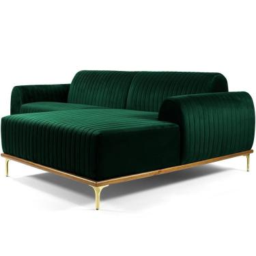 Imagem de Sofá 4 Lugares Com Chaise Molino 265 Cm Verde Musgo C-303