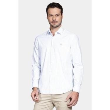 Imagem de Camisa Aramis Manga Longa Regular Tricoline Xadrez Branco-Masculino