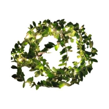 Imagem de Luzes De Cordão Com Folhas Verdes De Flores 2M-10M, Luzes De Fada De H