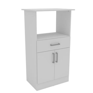 Imagem de Balcão Armário Multiuso para Forno 2 Portas 1 Gaveta 50cm Cor Branco - Mademóvel
