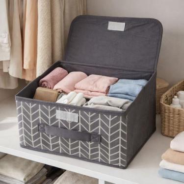 Imagem de Caixa Organizadora Multiuso Com Tampa 26x20x16 Roupas Calcinha Gaveta 