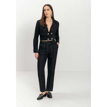 Imagem de Jaqueta Cropped Com Botões E Pespontos Contrastantes-Feminino