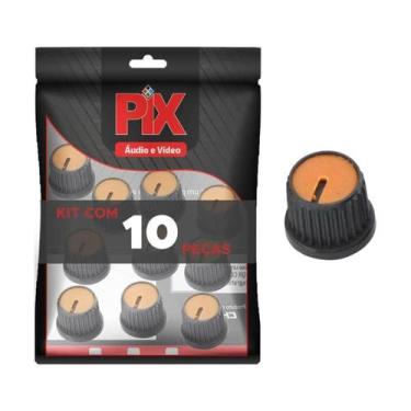 Imagem de 10X Botão Knob Redondo Estriado Com Parafuso A9 - Laranja - PIX