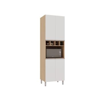Imagem de Paneleiro 70cm 4 Portas Com Nicho Microondas Essenza Luciane Andorra-branco