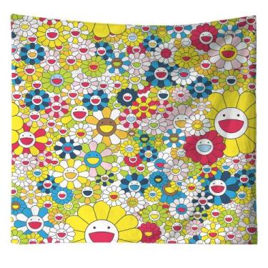 Imagem de Tapeçaria, girassol, parede, microtecido, 150x150cm, estética de quart