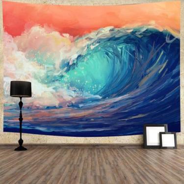 Imagem de Estética de sala de parede Tapeçaria Surf Ocean Wave 280x150cm - yiwei