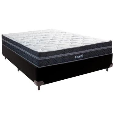 Imagem de Cama Box Casal e Colchão Royal Molas Ensacadas Colchobel Preto