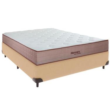 Imagem de Cama Box Casal e Colchão Hermes Molas Ensacadas Colchobel Ocre