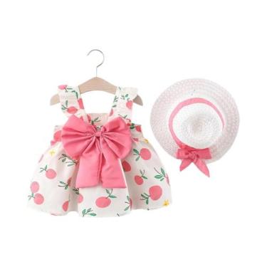 Imagem de Conjunto De Vestido De Verão Para Meninas Com Estampa Laranja, Saia E 