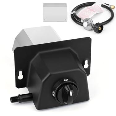 Imagem de Kitwanda Queimador a gás para forno de pizza Ooni Karu 12, acessório de queimador a gás para Ooni Fyra 12, com conversor de gás e mangueira de válvula de conexão de propano, barreiras de incêndio