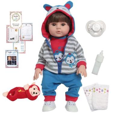 Imagem de Bebê Reborn Boneco Menino Realista Corpo Silicone Bichinhos - Cegonha 