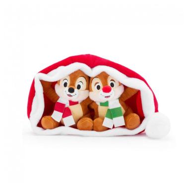Imagem de Conjunto Pelúcia Chip `n Dale Disney Store Natal 2025, 5 Polegadas, Dupla em Chapéu de Papai Noel, Com Detalhes Bordados