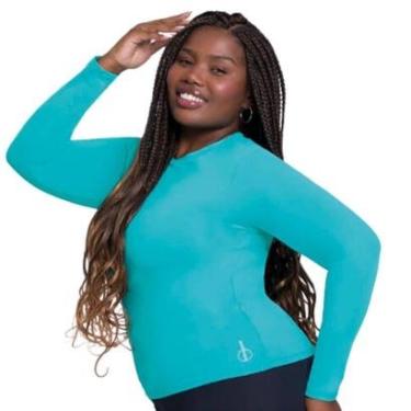 Imagem de Camiseta Plus Size Manga Longa Feminina Com Proteção UV Selene-Feminino