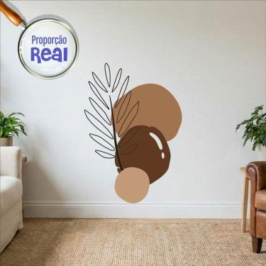Imagem de Adesivo Floral Boho Marrom Estilo Nórdico 100x69 Minimalista Mod.02