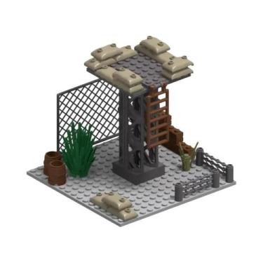 Imagem de Blocos De Montar DIY: Modelo De Torre De Observação De Base Militar Da