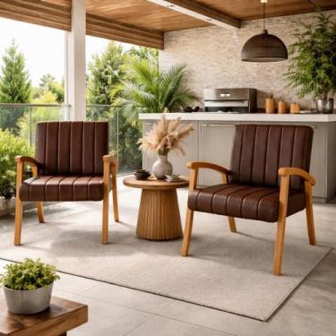 Imagem de Kit 2 Poltronas Haley Moderna Decorativa Estofada material sintético S