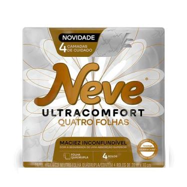 Imagem de Papel Higiênico Neve Ultracomfort Folha Quádrupla 4 Unidades  20m, 4 r