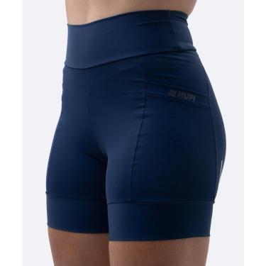 Imagem de Bermuda de Compressão Feminina HUPI Run Curta Azul Marinho-Feminino