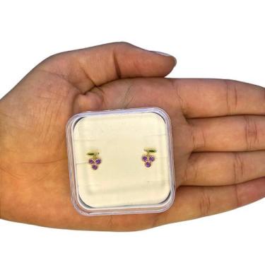 Imagem de Brinco Baby Uva com Resina Folheado a Ouro de Alta Qualidade - Family 