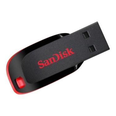 Imagem de Pendrive Sandisk Cruzer Blade Z50 128gb Cor Preto vermelho