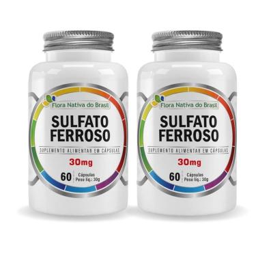 Imagem de Kit 2x Sulfato Ferroso (30mg) 60 Cápsulas Flora Nativa do Brasil-Unissex