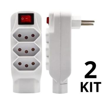 Imagem de Kit Benjamin Adaptador de Tomada Tripolar 4 Saída 10A Bivolt - Minutob