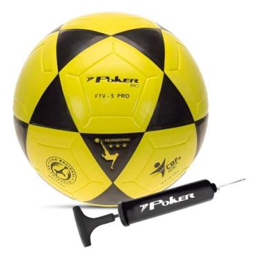 Imagem de Bola Futevolei Poker Altinha Rio + Bomba de Encher, AMARELO/PRETO